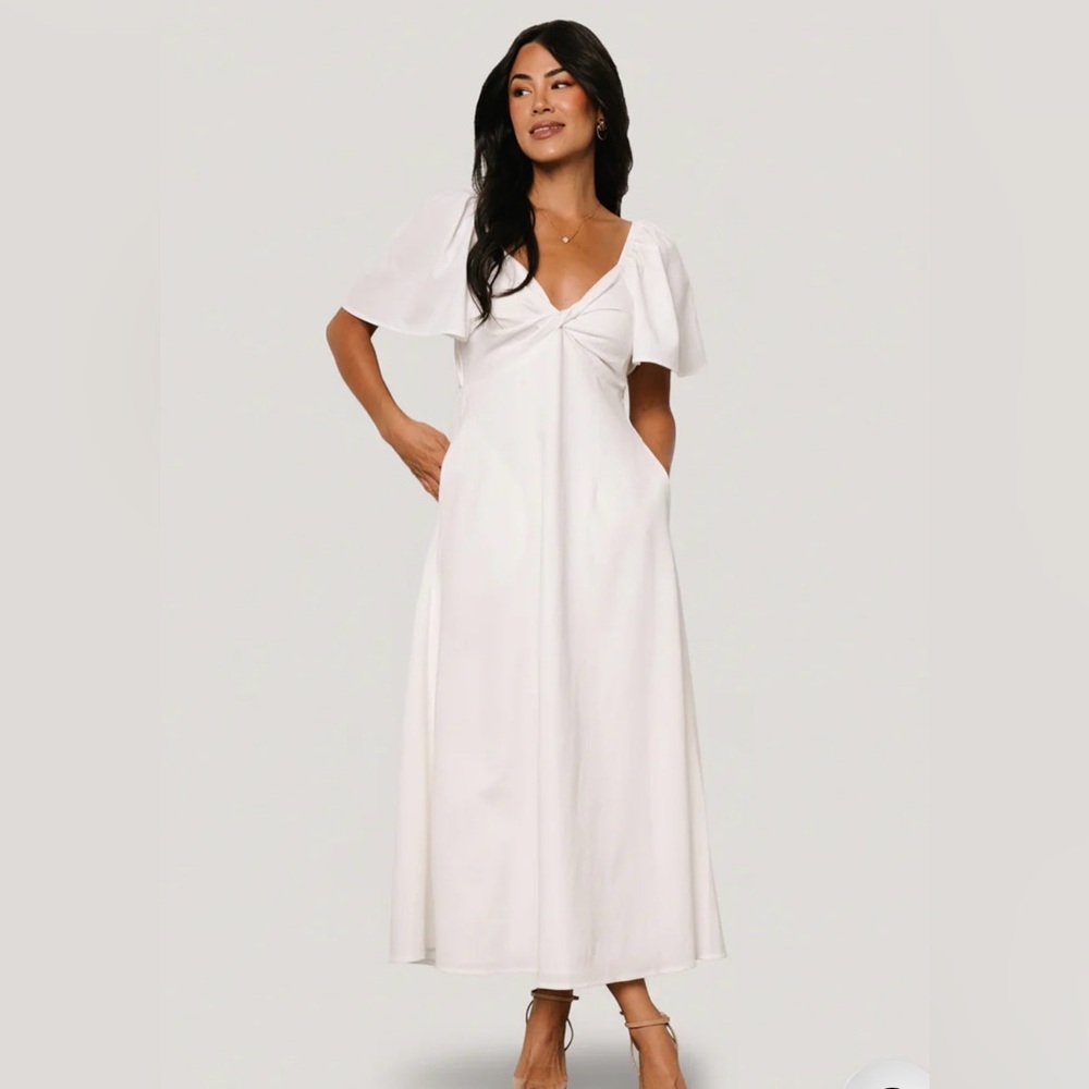 BRAND NEW NEVER WORN (tags removed) Baltic Born Puff-Sleeve Midi Dress Indie
